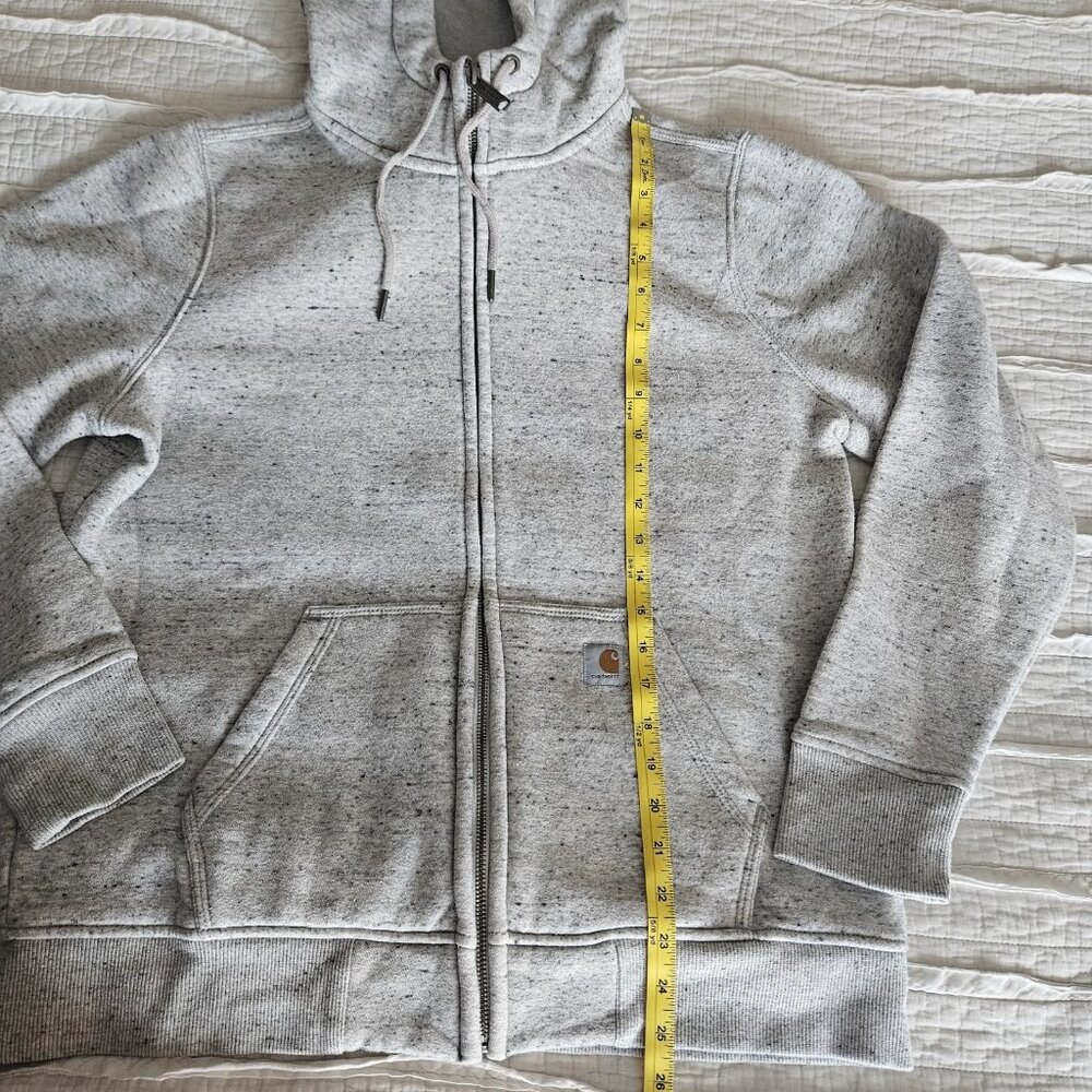 Carhartt Hoodie Womens L 11-14 Grey Clarksburg Full Zip Sweatshirt Pullover - Picture 7 of 9